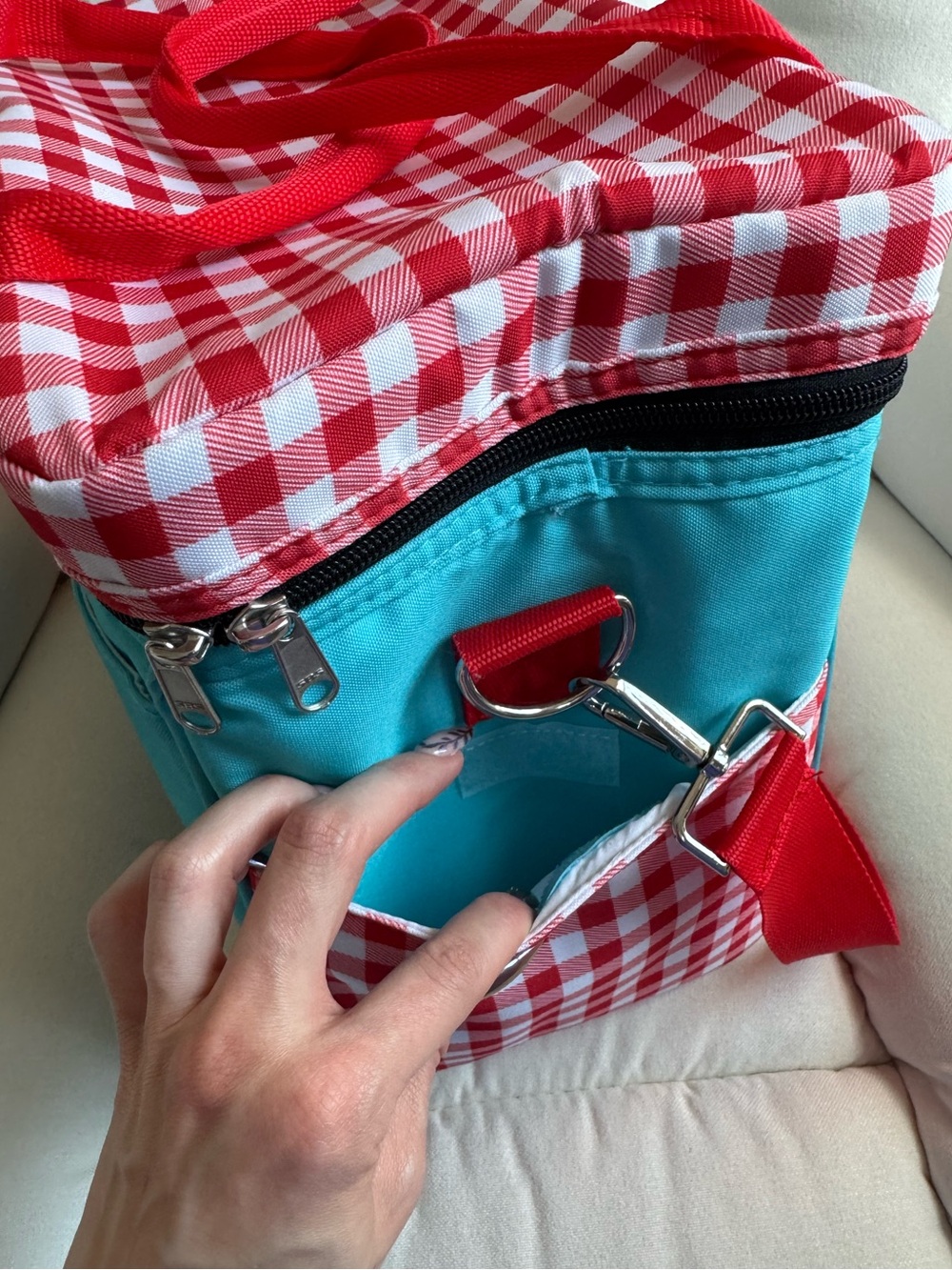 Disney Mickey & Minnie’s Runaway Railway Red Checkered Picnic Cooler & Blanket - Picture 6 of 11